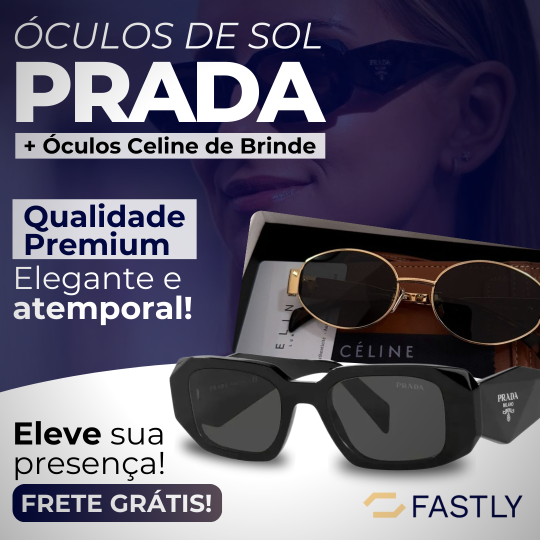 DEZEMBRO BLACK - 2 Óculos - Celine | Prada - COMPRE 1 LEVE 2