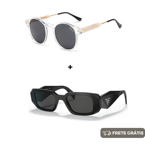 DEZEMBRO BLACK - 2 Óculos Unissex - Gucci | Prada - COMPRE 1 LEVE 2