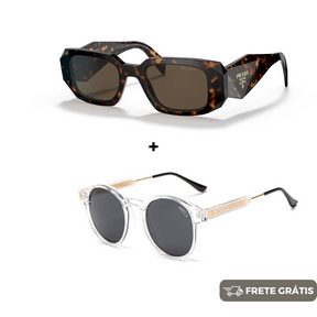 DEZEMBRO BLACK - 2 Óculos Unissex - Gucci | Prada - COMPRE 1 LEVE 2